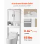 Over The Toilet Storage Cabinet, 165.1 cm Height Bathroom Storage Organizer with Double Door and Adjustable Shelf, Bathroom Spac