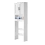 VEVOR Over The Toilet Storage Cabinet, 165.1 cm Height Bathroom Storage Organizer with Double Door and Adjustable Shelf, Bathroo