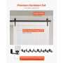 Sliding Barn Door, 1219 x 2134mm, High-Strength MDF Panel, Barn Door with Hardware Kit, Water-Proof PVC Surface, Easy to Install