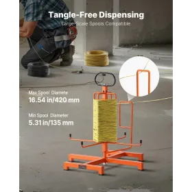kabeldispenser, gulv- eller studsmonteret, trådrullestativ