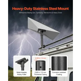 VEVOR Starlink RV Ladder Mount, 360°Adjustable Angle Mounting Standard Gen 3 Pipe Kit, Heavy-Duty Steel Extra Short Starlink RV 