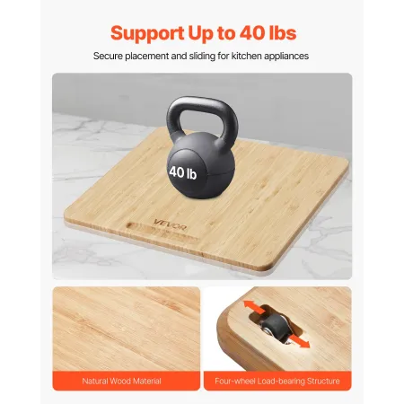 Appliance Slider, Medium 13 x 16-inch, Rolling Sliding Tray with Rubber Wheels & Hollow Handle, Easy to Clean, Appliance Rolling