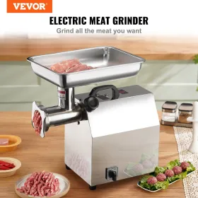 Electric Meat Grinder, 794 Lb/H Capacity, 1100W (6000W MAX) Industrial Meat Mincer with 2 Blade, 3 Grinding Plates, Sausage