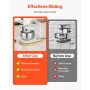 VEVOR Mixer Slider, Oval 14,5 x 9,4 tommer, Apparat Slider Kompatibel med Tilt Head 4,5-5 Qt Stand Mixer, PTFE fødder, Kitchen