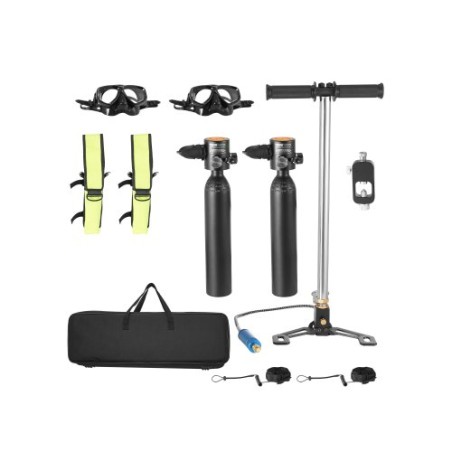 0.5L Scuba Tank 98.43 ft Diving Depth Portable Diving Tank with Pump