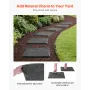 Garden Stepping Stones, 8Pcs 39.5x39.5 cm, Decorative Stepping Stones with Stakes, Weather-Resistant Plastic Pathway Pavers, Smo