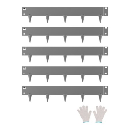 Stållandskab kanter 5 pakker 39 x 4in rustbestandigt til værft mørkegrå