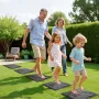 Garden Stepping Stones, 8Pcs 39.5x39.5 cm, Decorative Stepping Stones with Stakes, Weather-Resistant Plastic Pathway Pavers, Smo