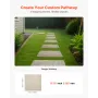 Garden Stepping Stones, 4Pcs 39.5x39.5 cm, Decorative Stepping Stones with Stakes, Weather-Resistant Plastic Pathway Pavers, Smo