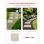 Garden Stepping Stones, 8Pcs 39.5x39.5 cm, Decorative Stepping Stones with Stakes, Weather-Resistant Plastic Pathway Pavers, Smo