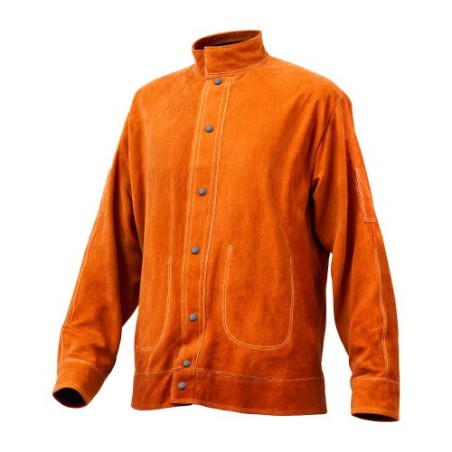 Flame-Resistant Welding Jacket Heavy Duty Leather Welding Jacket M Size