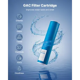 Whole House Water Filter Replacement Cartridge, 4.5"x20"(11x51cm) GAC Activated Carbon, Replacement Filter for Whole Home Water 