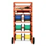VEVOR Wire Spool Rack, 11 Rods, Multi-Spool Wire Rack Dispenser, Cable Caddy with Wheels, Cable Holder with Storage Tray for Wir
