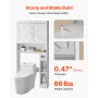VEVOR Over The Toilet Storage Cabinet, 171.3 cm Height Bathroom Storage Organizer with Double Door and Adjustable Shelf, Bathroo