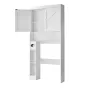 VEVOR Over The Toilet Storage Cabinet, 171.3 cm Height Bathroom Storage Organizer with Double Door and Adjustable Shelf, Bathroo