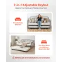 Full Size Daybed Frame, Day Bed with Trundle, Heavy Duty Metal Platform Bed Frame, Full Daybed with Metal Slats Support for Livi