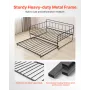 Full Size Daybed Frame, Day Bed with Trundle, Heavy Duty Metal Platform Bed Frame, Full Daybed with Metal Slats Support for Livi