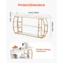 Marble Console Table, 3 Tiers Modern Console Table for Open Storage, Golden Geometric Table with Iron Tubes, Anti-Tip Device and