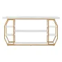 Marble Console Table, 3 Tiers Modern Console Table for Open Storage, Golden Geometric Table with Iron Tubes, Anti-Tip Device and