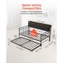 Twin Size Daybed stel, Day Bed med trille, Heavy Duty Metal