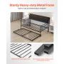 Twin Size Daybed Frame, Day Bed with Trundle, Heavy Duty Metal Platform Bed Frame with Charging Station, Twin Daybed with Metal 
