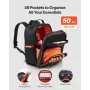 VEVOR Tool Backpack, 49 Pockets, Heavy-duty Tools Storage Organizer Work Bags with Laptop Compartment & Reinforced Fabric Base, 
