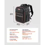 Tool Backpack, 49 Pockets, Heavy-duty Tools Storage Organizer Work Bags with Laptop Compartment & Reinforced Fabric Base, Electr
