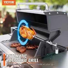 Universal Grill Rotisserie Kit BBQ Roaster 32"/39" Spit Rod Electric Motor