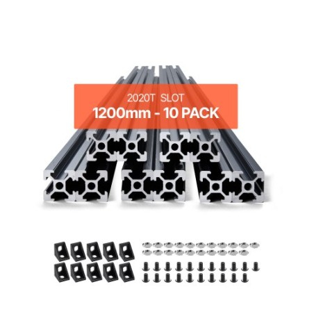 10PCS 47.2 in (1200mm) T Slot 2020 Aluminum Extrusion Anodized Linear Rail