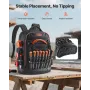VEVOR Tool Backpack, 64 Pockets, Heavy-duty Tools Storage Organizer Work Bags with Laptop Compartment & Molded Base, Electrician