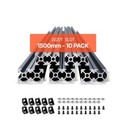 10PCS 59 in (1500 mm) T Slot 2020 Aluminum Extrusion Anodized Linear Rail