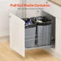 Pull-Out Trash Can, 27 QT x2 Double Under Mount Kitchen Waste Container, Heavy Duty Garbage Recycling Bin with Door Kit and Soft