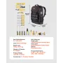 VEVOR Tool Backpack with Tools, 65 Pockets, Heavy-duty Tools Storage Organizer Bags with Laptop Compartment & Molded Base, Elect