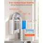3-in-1 Indoor Dryer Vent Kit,Premium ABS Material with Water Drawer Fits 99 mm Exhaust Port, Smart Overheating Reminder Exhaust 