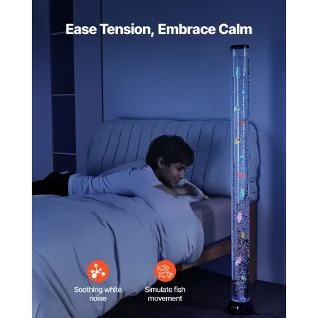 VEVOR Bubble Tube Lamp 16 Color 150 cm Sensory Aquarium Lamp for Relief Calming