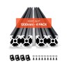 4 pcs 47,2 in (1200 mm) t Slot 2020 Aluminium Extrusion Anodized Linear Rail