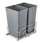 Pull-Out Trash Can, 50 QT x2 Double Under Mount Kitchen Waste Container, Heavy Duty Garbage Recycling Bin with Door Kit and Soft
