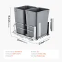 Pull-Out Trash Can, 35 QT x2 Double Under Mount Kitchen Waste Container, Heavy Duty Garbage Recycling Bin with Door Kit and Soft