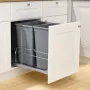 VEVOR Pull-Out Trash Can, 35 QT x2 Double Under Mount Kitchen Waste Container, Heavy Duty Garbage Recycling Bin with Door Kit an