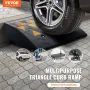 Rubber Curb Ramp 15.2 cm Rise Height Sidewalk Curb Ramp, 37 cm Width 49.1 cm Length Driveway Ramp for Curb, 15T Heavy Duty Rubbe
