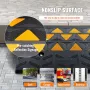 Rubber Curb Ramp 15.2 cm Rise Height Sidewalk Curb Ramp, 37 cm Width 49.1 cm Length Driveway Ramp for Curb, 15T Heavy Duty Rubbe