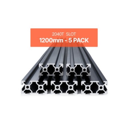5PCS 47.2 in (1200 mm) T Slot 2040 Aluminum Extrusion Anodized Linear Rail