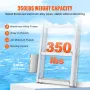 VEVOR Dock Ladder Flip Up 4 Steps, 159 kg Load Capacity, Aluminum Pontoon Boat Ladder with 4" Wide Step & Anti-Slip Design Pedal