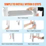 Dock Ladder Flip Up 4 Steps, 159 kg Load Capacity, Aluminum Pontoon Boat Ladder with 4" Wide Step & Anti-Slip Design Pedal,Swimm