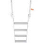 VEVOR Dock Ladder Flip Up 4 Steps, 159 kg Load Capacity, Aluminum Pontoon Boat Ladder with 4" Wide Step & Anti-Slip Design Pedal
