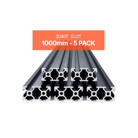 5PCS 39.4 in (1000 mm) T Slot 2040 Aluminum Extrusion Anodized Linear Rail