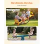 VEVOR Kids Seesaw, 90 kg Load Capacity, Metal Rocking Teeter Totter with Handles, Toddler Seesaw for Children Aged 3+, Kids Outd