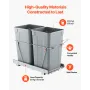 VEVOR Pullout Trash Can for Kitchen Cabinets,Double Under Sink Garbage Waste Recycling Bin, Under Mount Waste Container, with He