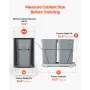 Pullout Trash Can for Kitchen Cabinets,Double Under Sink Garbage Waste Recycling Bin, Under Mount Waste Container, with Heavy Du