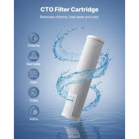 VEVOR Whole House Water Filter Replacement Cartridge, 4.5"x20"(11x51cm) CTO Carbon Block, Replacement Filter for Whole Home Wate